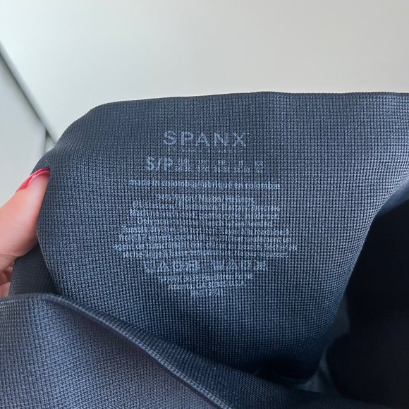 Spanx Dark Blue Moto Stripe Pull On Stretch Shapewear Leggings Small S Women's - Picture 7 of 8